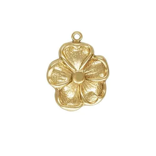 14K Gold Filled 11mm x 12mm Flower Drop (1 Piece)