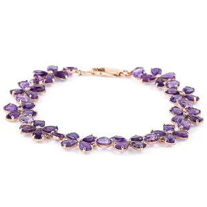 14K Solid Rose Gold Bracelets w/ Natural Amethysts