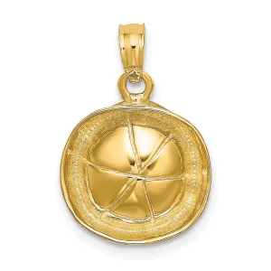 14K Yellow Gold 3-Dimensional Polish Finish Sailor Hat Charm Pendant