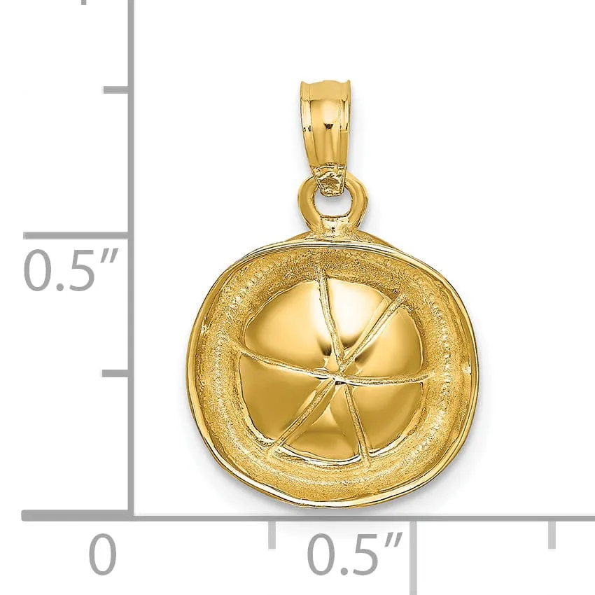 14K Yellow Gold 3-Dimensional Polish Finish Sailor Hat Charm Pendant