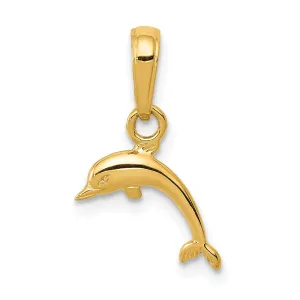 14k Yellow Gold Mini Dolphin Pendant