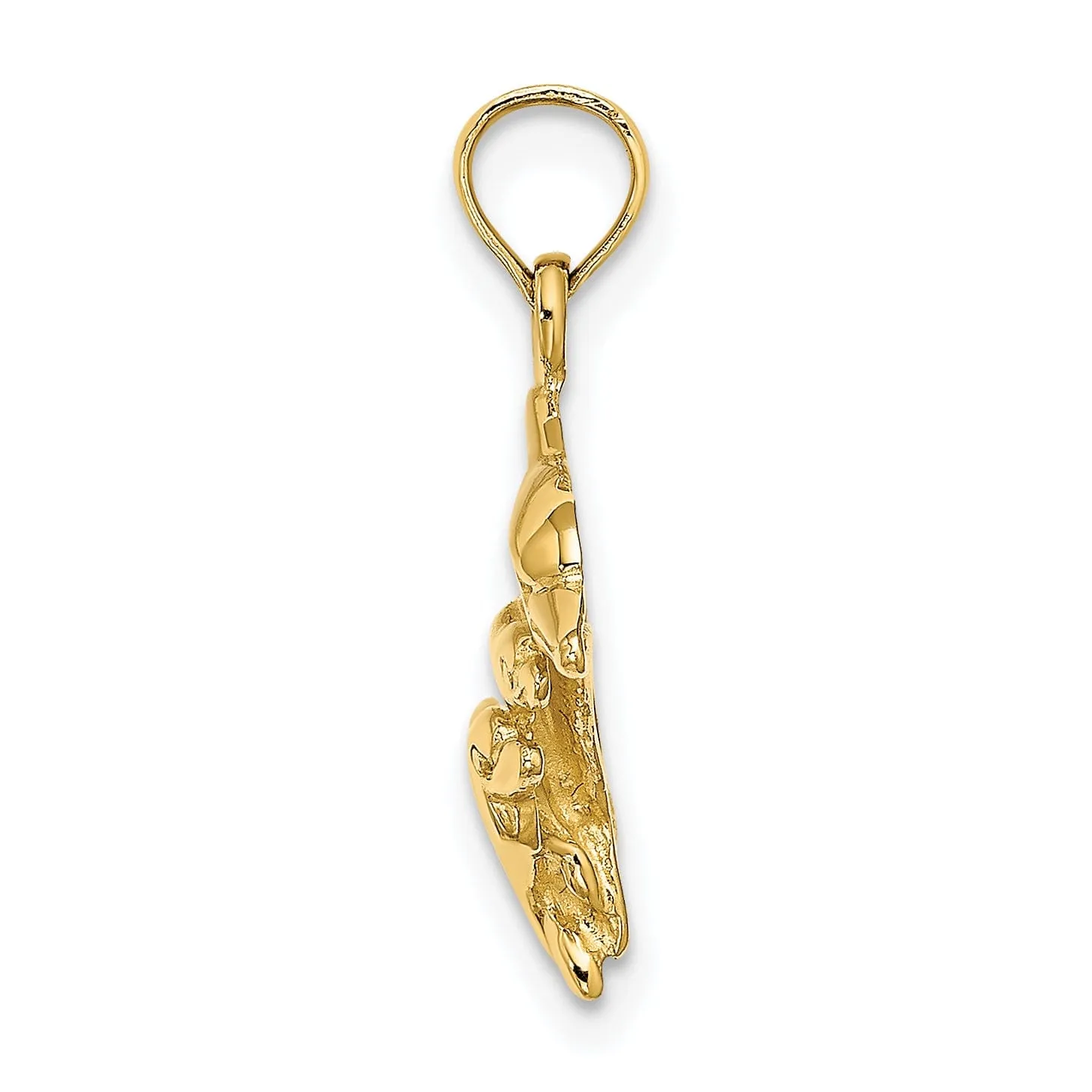 14K Yellow Gold Polished Finish Dolphin with 2 Baby Design Charm Pendant