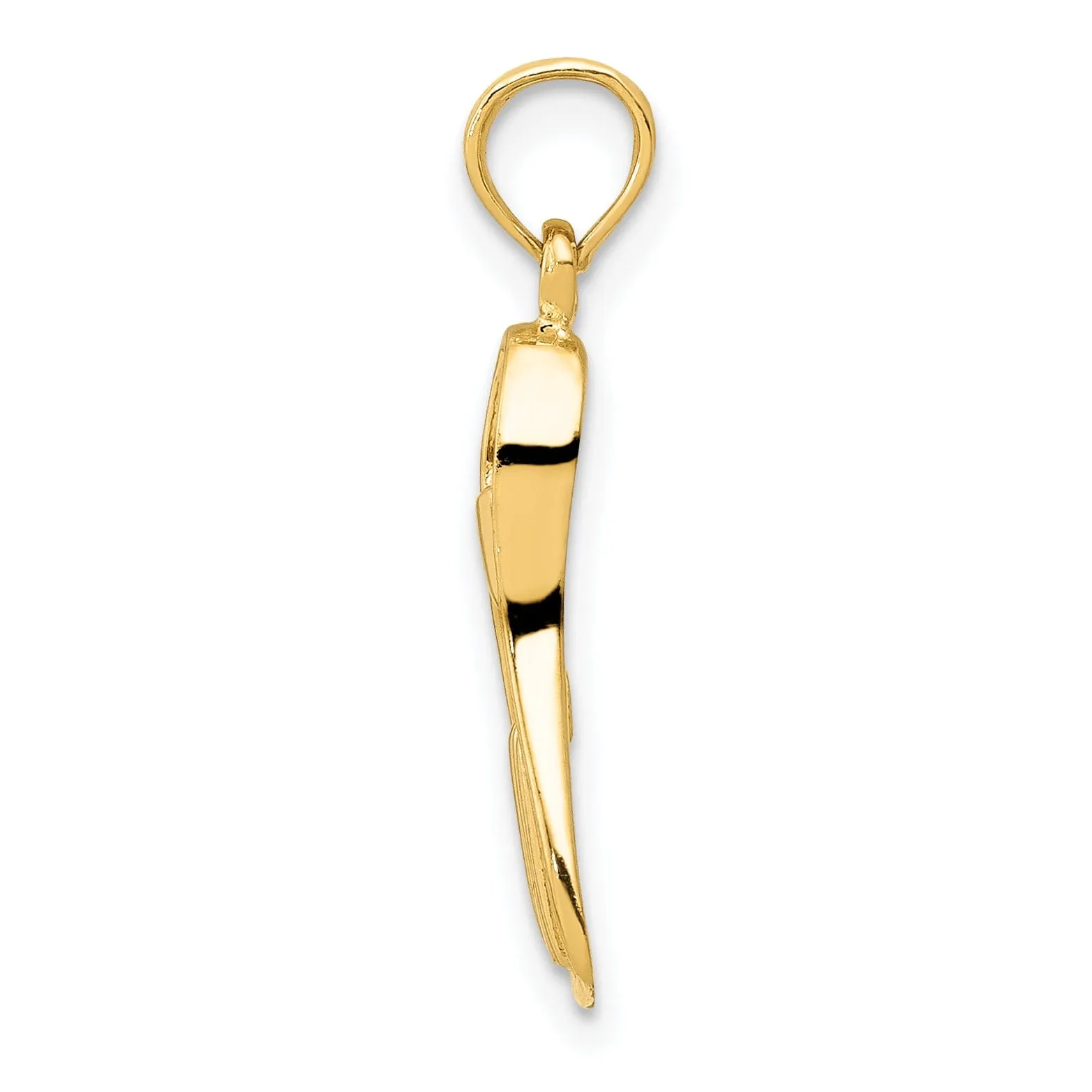 14k Yellow Gold Scuba Flipper Pendant