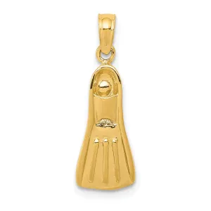 14k Yellow Gold Scuba Flipper Pendant