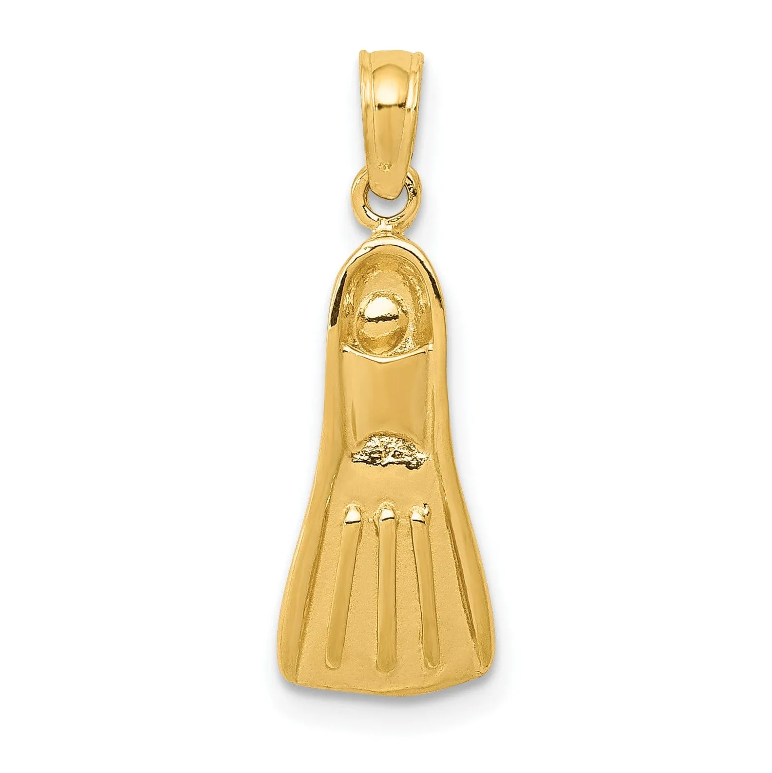 14k Yellow Gold Scuba Flipper Pendant