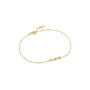 14kt Gold Peridot and White Sapphire Bracelet