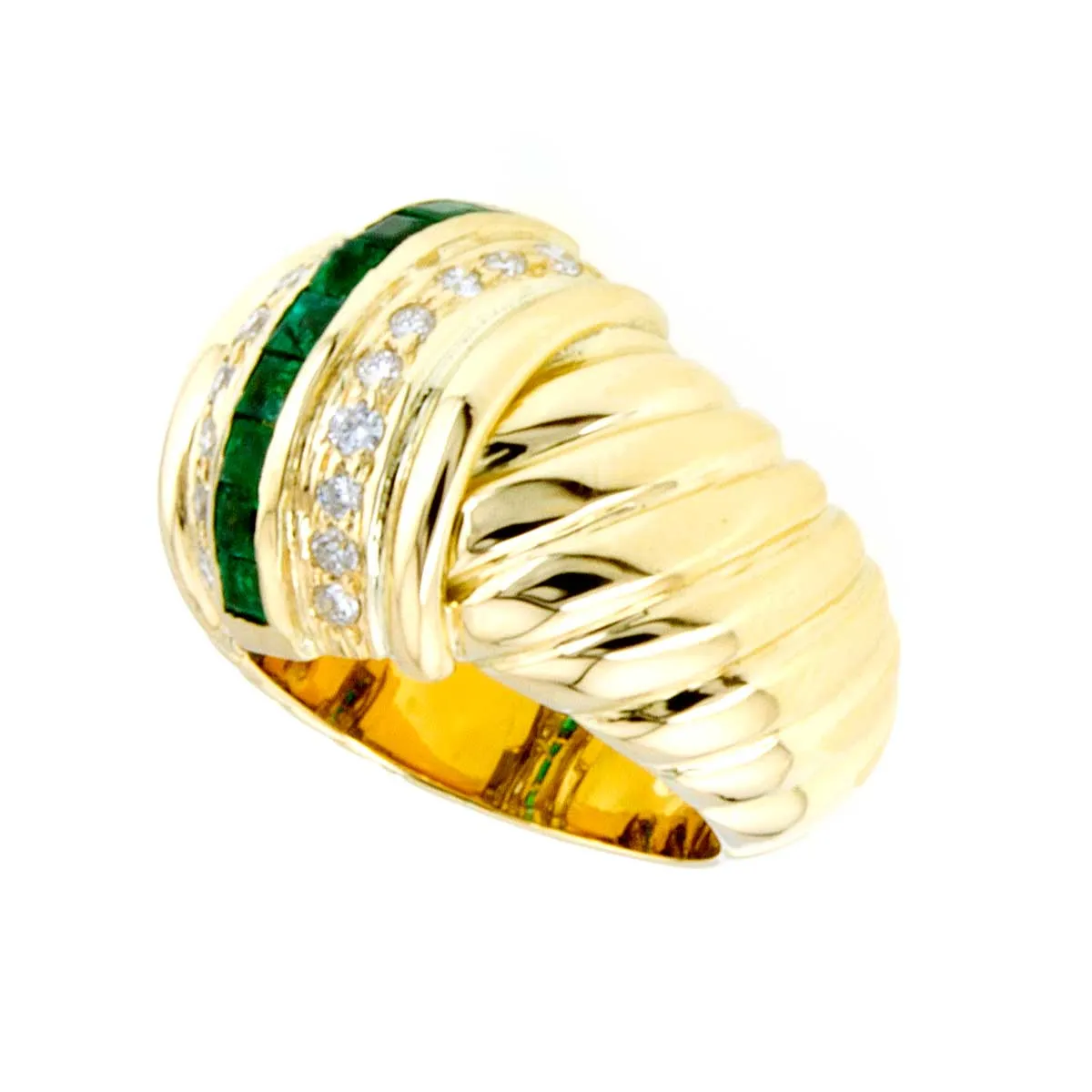 18kt Emerald & Diamond Ring