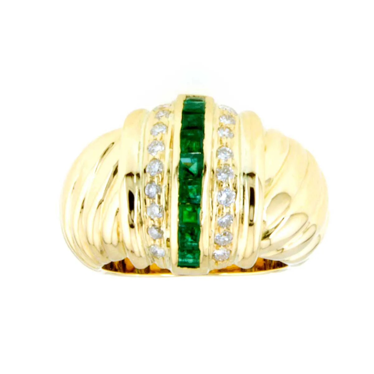 18kt Emerald & Diamond Ring