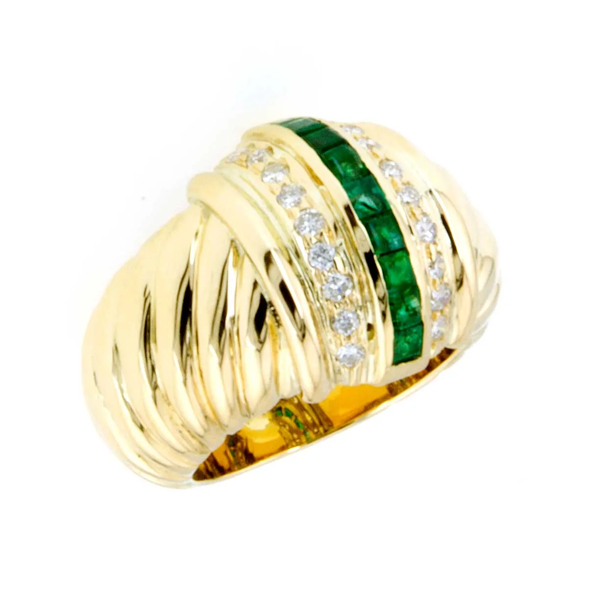 18kt Emerald & Diamond Ring