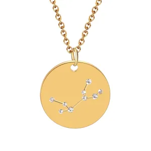 1PC Gold Disc Zodiac Necklace