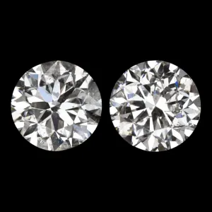 2 CARAT E-F SI VERY GOOD CUT DIAMOND STUD EARRINGS ROUND BRILLIANT MATCHING PAIR