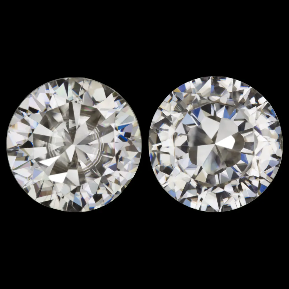 3.62ct MOISSANITE MATCHED PAIR STUD EARRINGS 8.4mm ROUND BRILLIANT CUT LOOSE