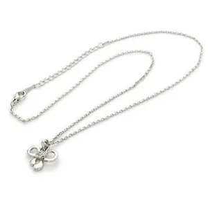 925 Sterling Silver Plated 'Dainty Bow' Cubic Zirconia Pendant Necklace