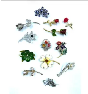 Assorted Vintage Floral Estate Brooches