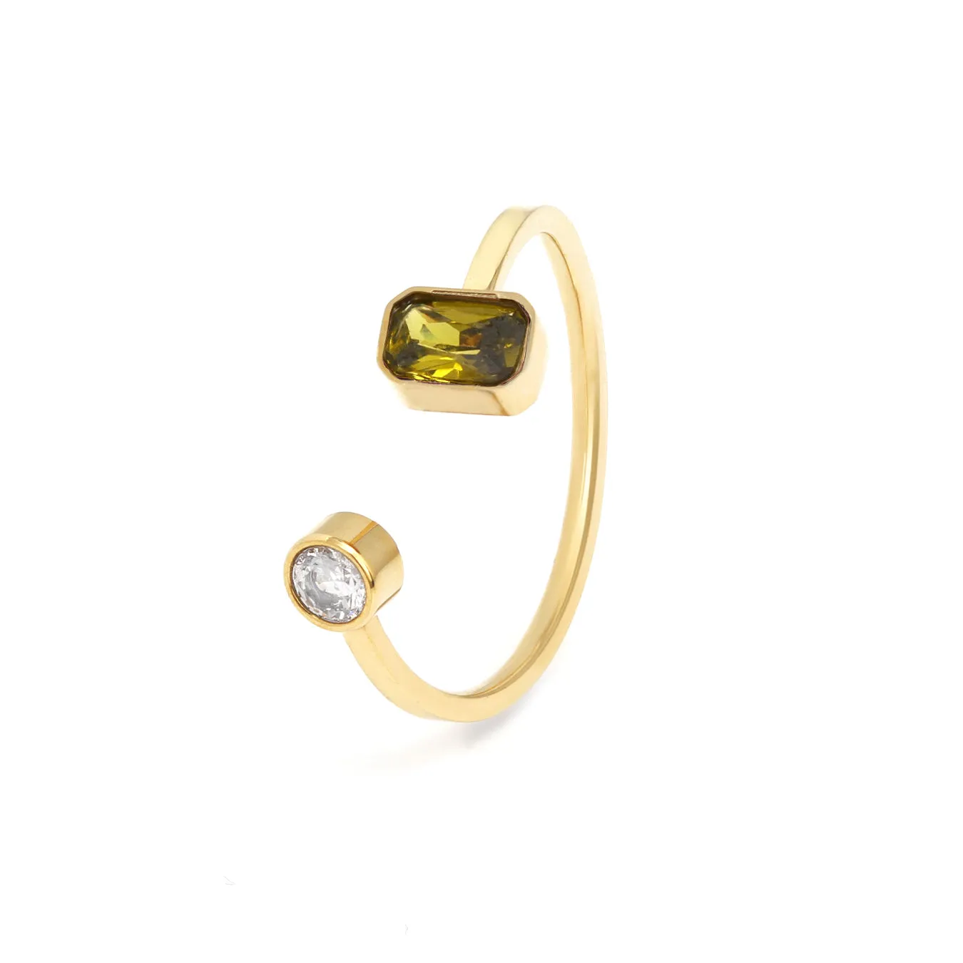 August Peridot Birthstone Ring - Yellow Gold