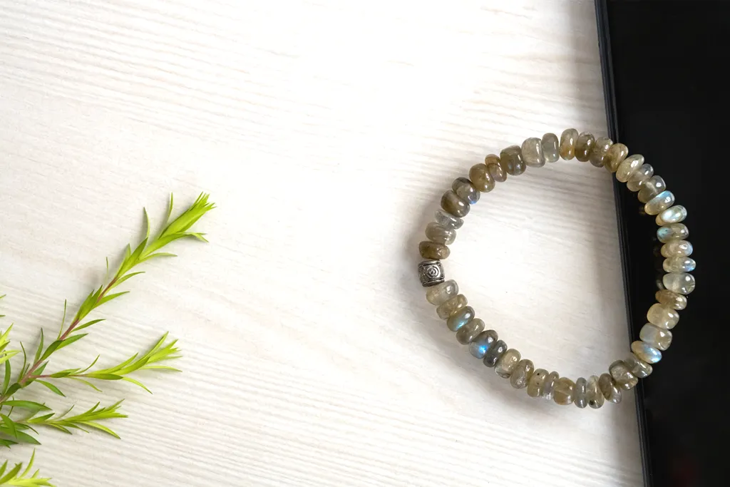 Bamboology Trends ORIGINAL LABRADORITE BRACELET FOR STRESS, ANXIETY, PAIN AND NEGATIVE ENERGY