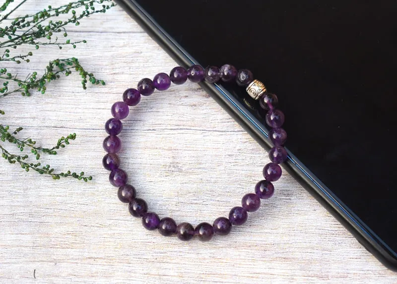 Bamboology Trends Real Certified Amethyst Stone Healing Bracelet | Powerful Stone For Protection & Inner Cleansing