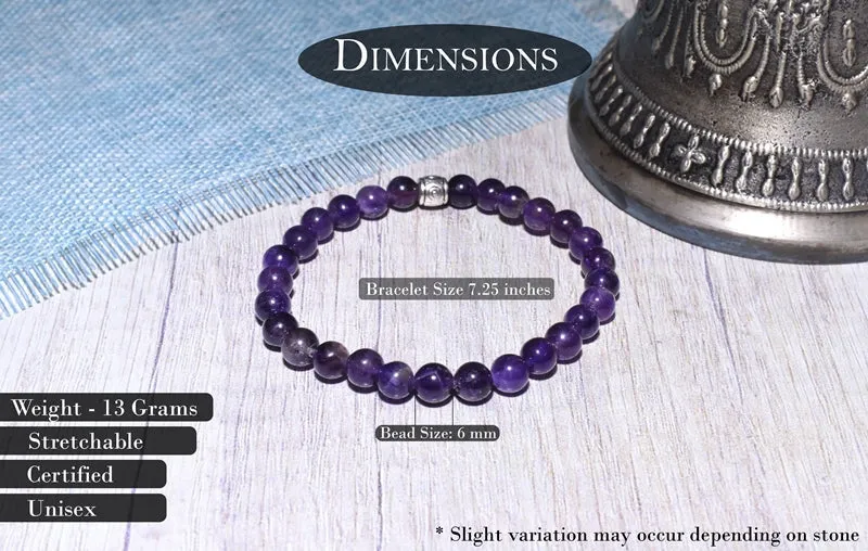 Bamboology Trends Real Certified Amethyst Stone Healing Bracelet | Powerful Stone For Protection & Inner Cleansing