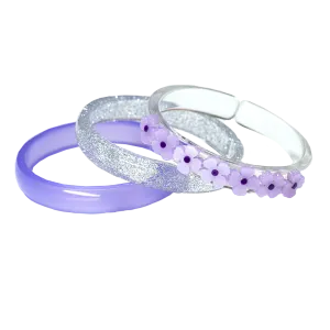 Bangle Set - Purple Peonies