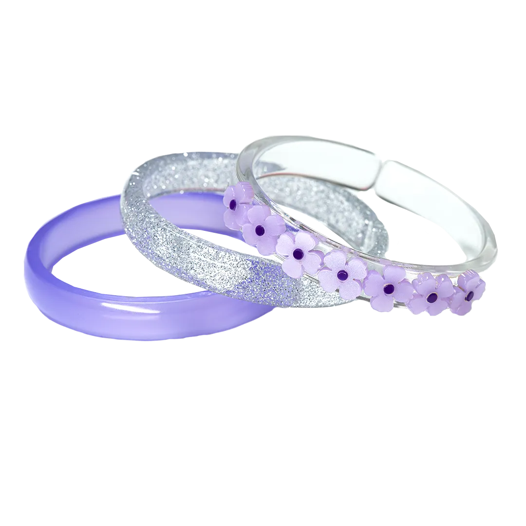 Bangle Set - Purple Peonies