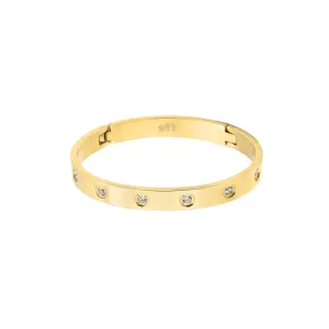 BG808G B.Tiff 8-Stone Bold Gold Bangle Bracelet