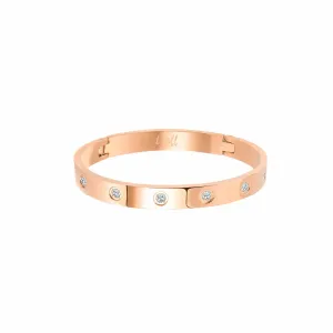 BG808RGP B.Tiff 8-Stone High Polish Bold Rose Gold Bangle Bracelet