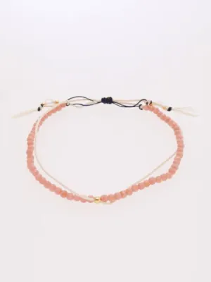 Birthstone Silk Braid Anklet- JUL