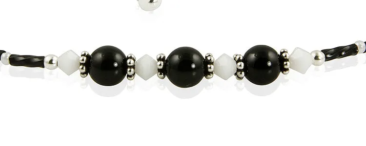 Black Tie Affair - Black Gemstone Beaded Anklet