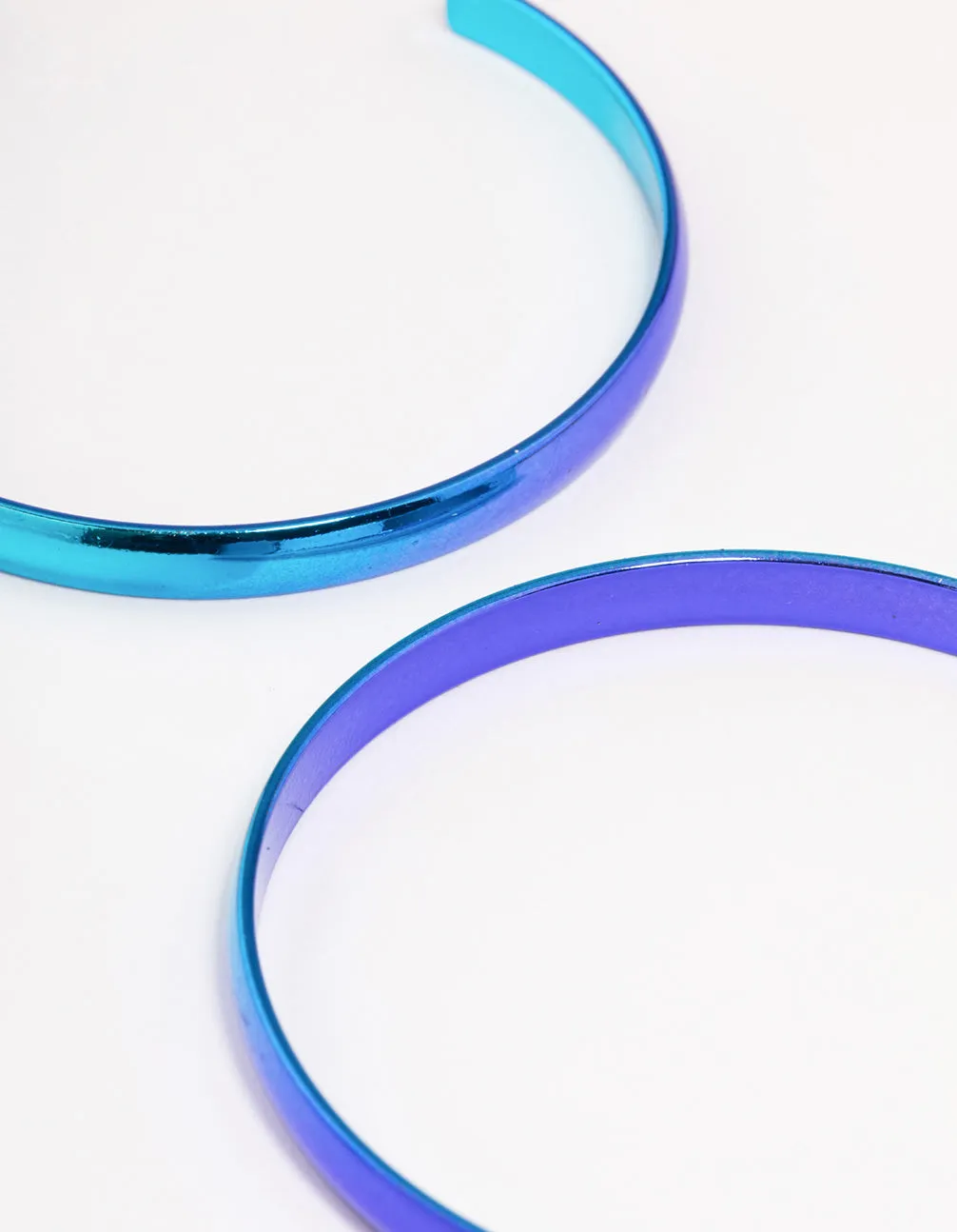 Blue Shiny Smooth 58mm Hoop Earrings