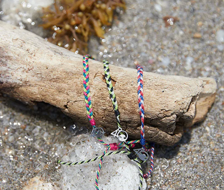 Braided Anklet in Electric Green