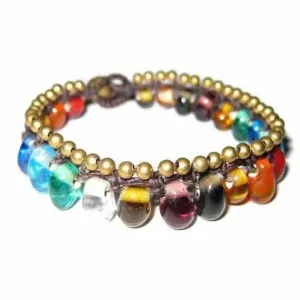 Bubble Glass Bead Adjustable Bracelet - Thailand