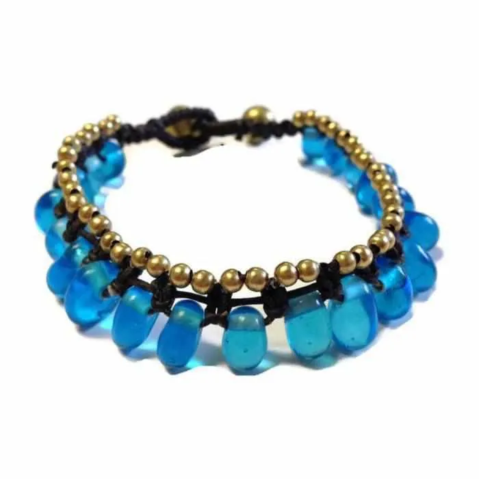 Bubble Glass Bead Adjustable Bracelet - Thailand