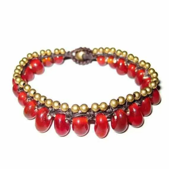 Bubble Glass Bead Adjustable Bracelet - Thailand