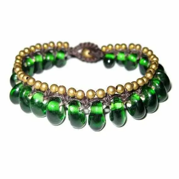 Bubble Glass Bead Adjustable Bracelet - Thailand