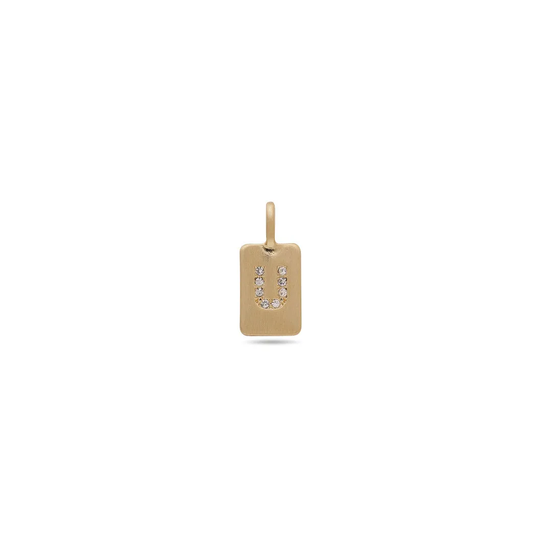 CHARM crystal U pendant, gold-plated