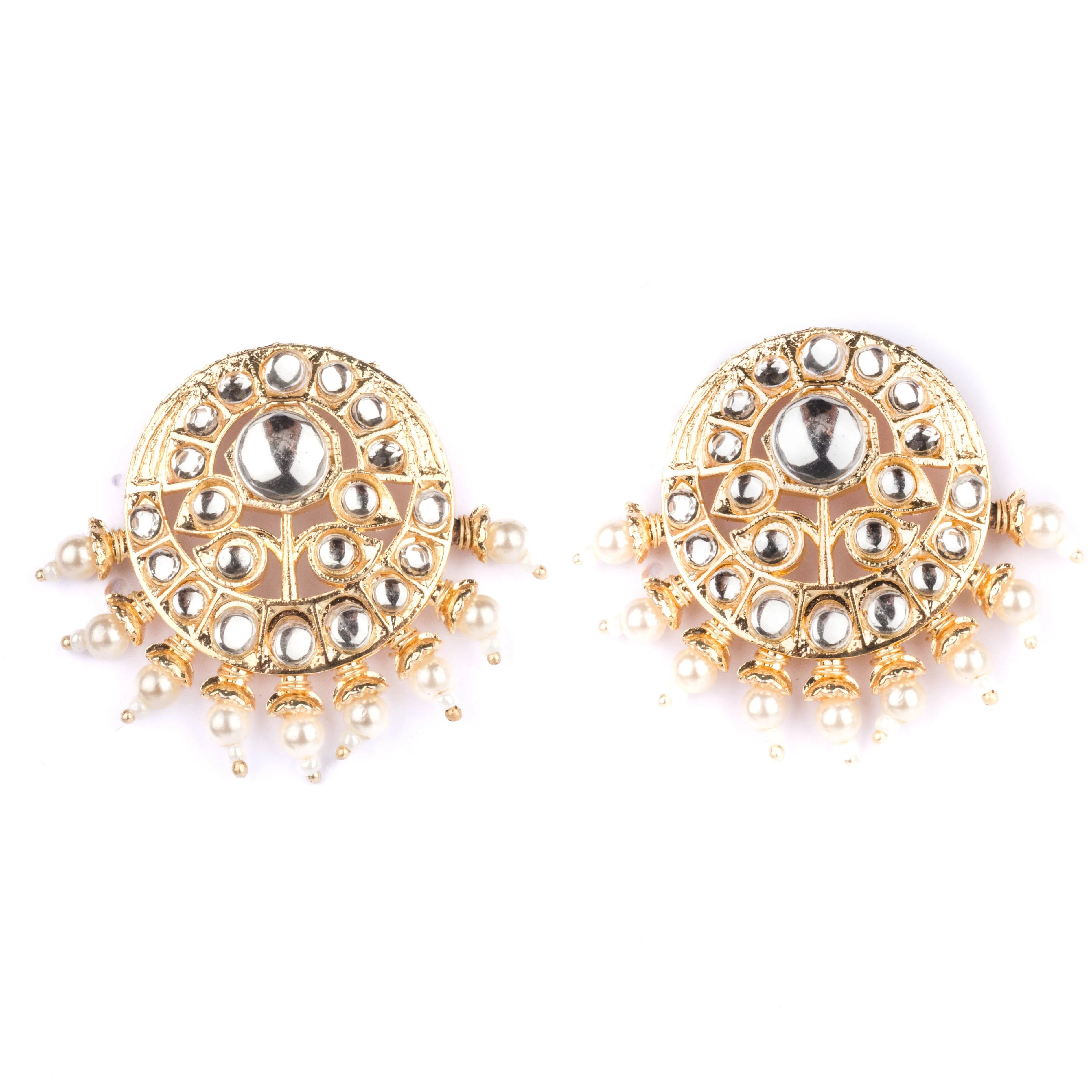 Charming Kundan Studded With Pearls Earring For Women