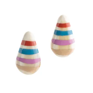 Colorful Stripe Dew Drop Earrings