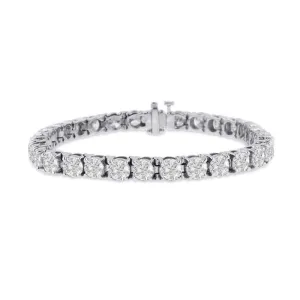 Diamond Tennis Bracelet (15.01 ct Diamonds) in White Gold