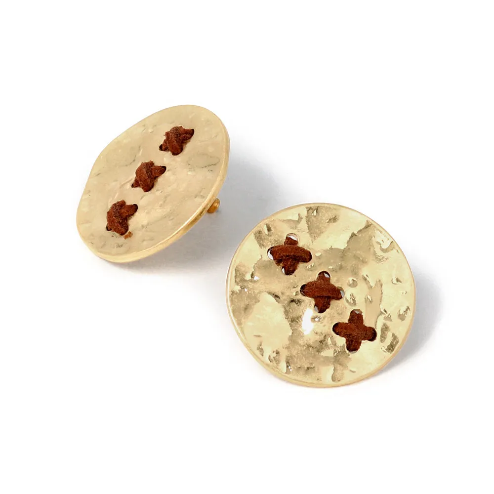 Dimpled Large Disk Earrings