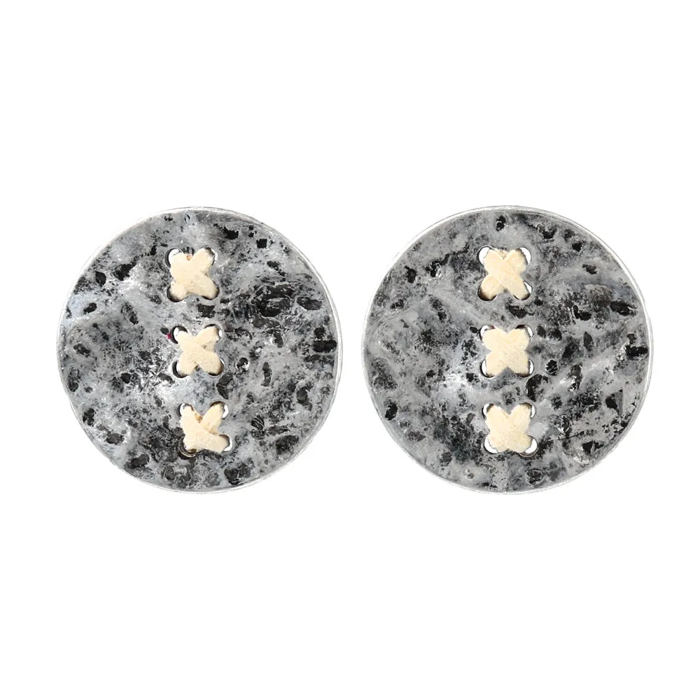 Dimpled Large Disk Earrings