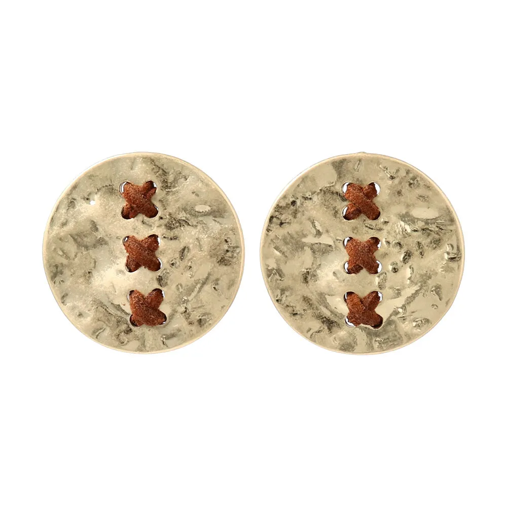 Dimpled Large Disk Earrings