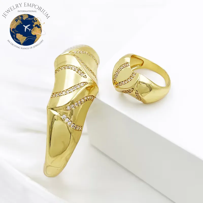 Elegant 24K Gold Plated African Bangle and Ring Set for Women with Sparkling Rhinestones - Exquisite Dubai Fashion Jewelry