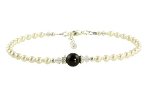 Elegant Black Pearl Beaded Anklet