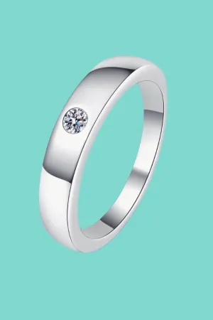 Elegant Moissanite Rhodium Plated Ring