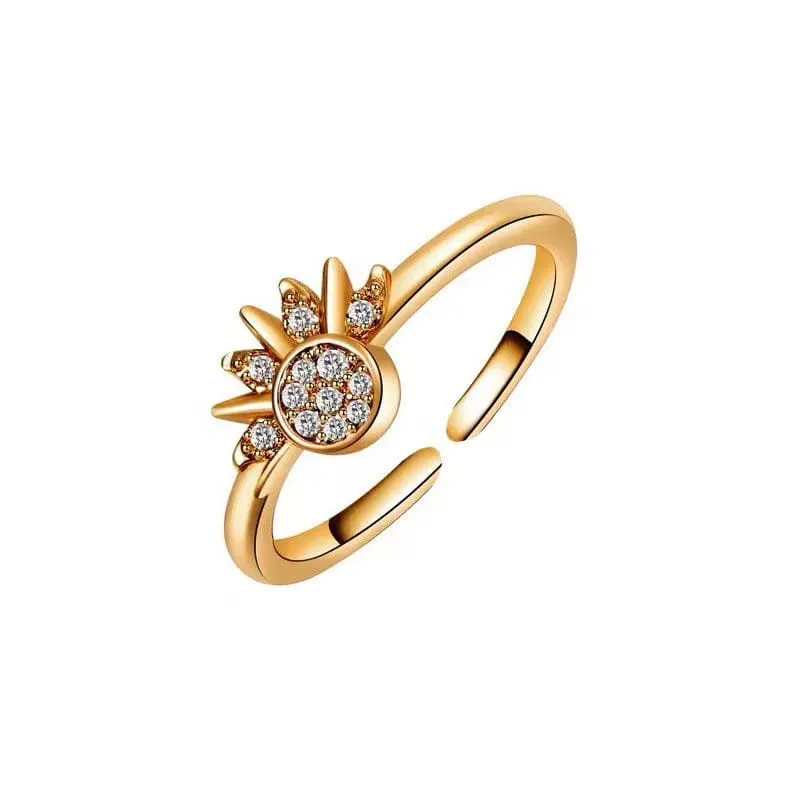 Elegant Sun And Moon Stackable Ring