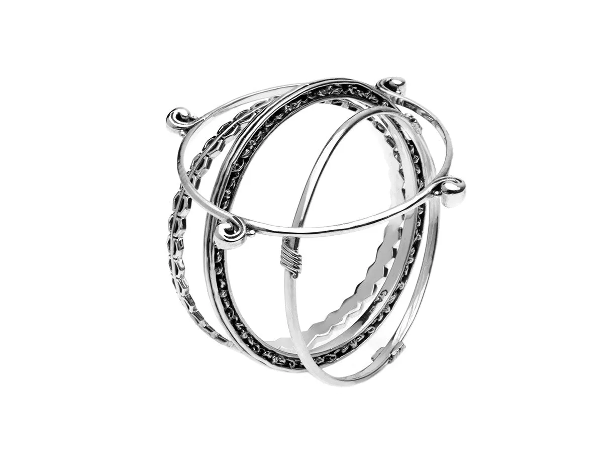 Elements Fire Sterling Silver Bangle