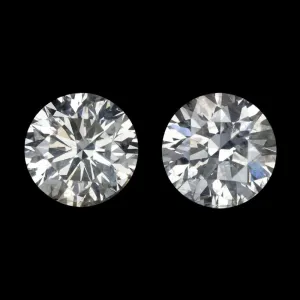 EXCELLENT CUT 0.83ct CLEAN NATURAL DIAMOND STUD EARRINGS ROUND 3/4 CARAT PAIR