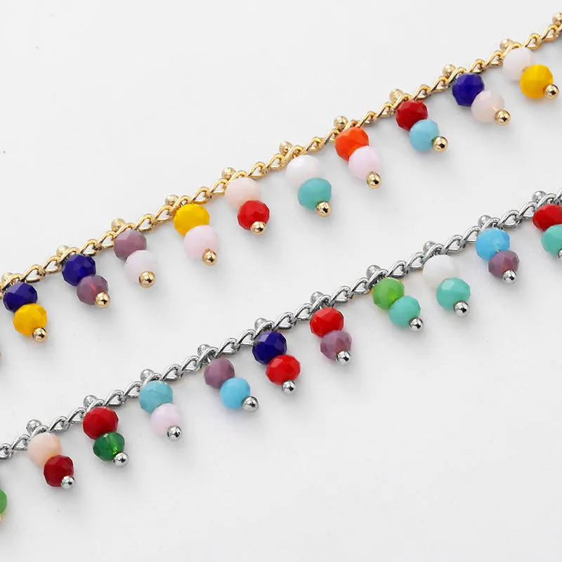 Fashion Color Handmade Rice Bead Anklet