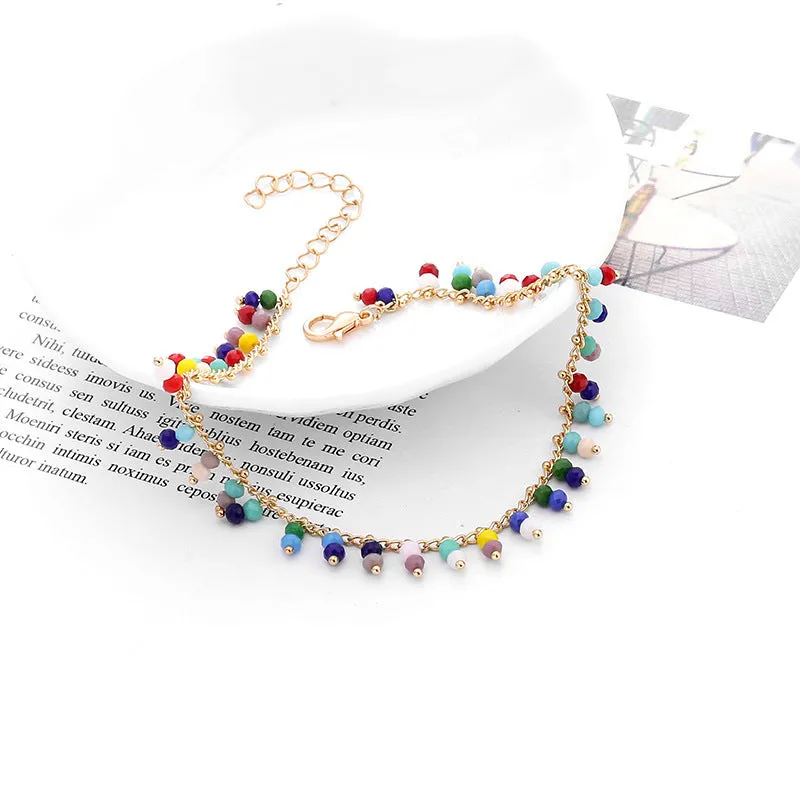 Fashion Color Handmade Rice Bead Anklet