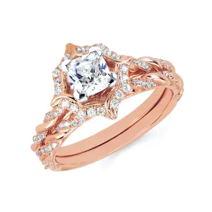 Forever Elegant&trade; 1/5 Ctw. Diamond Semi Mount shown with 3/4 Ct. Cushion Center Diamond in 14K Gold